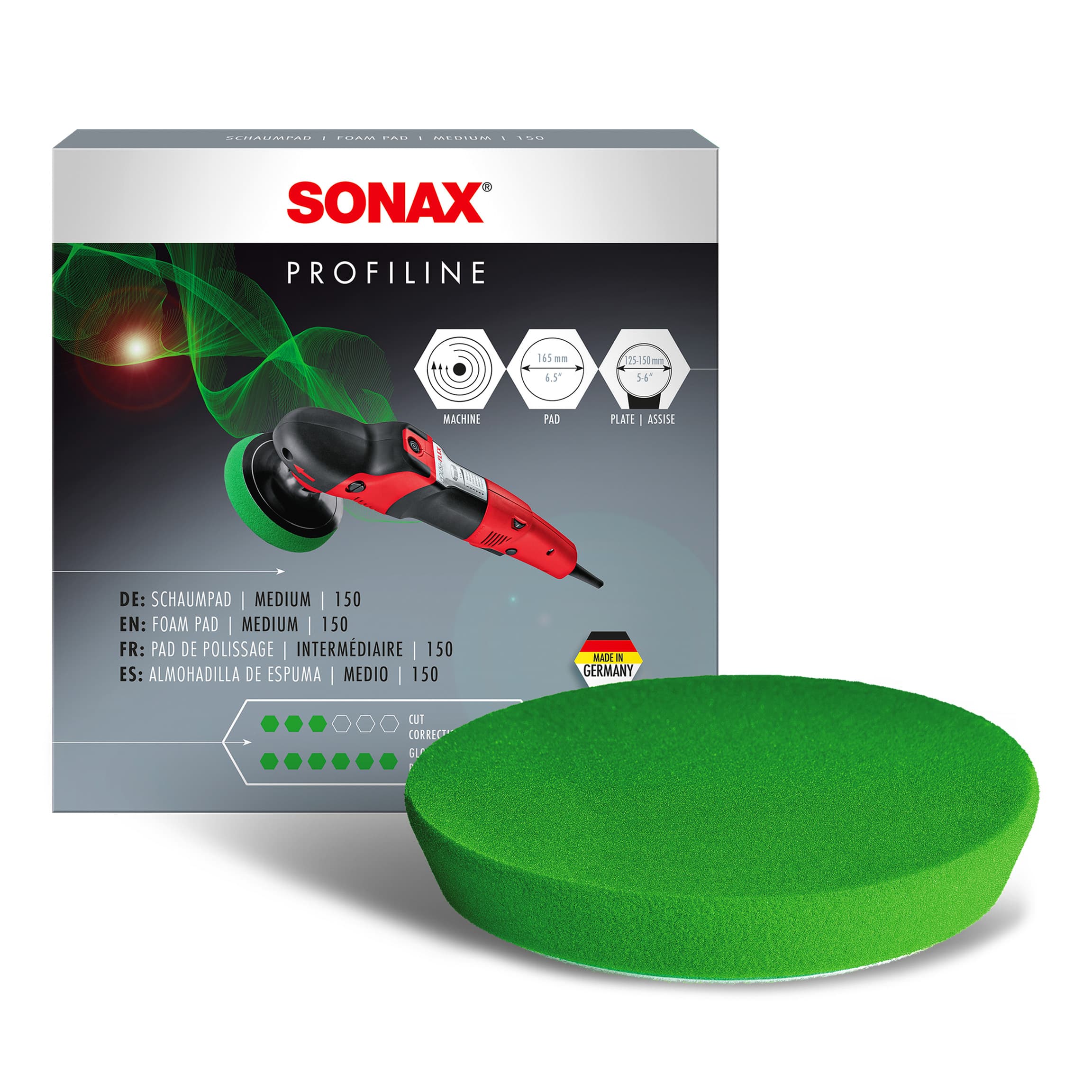 Sonax ORBITAL POLISHING PAD MEDIUM 150- ПОЛИРОВАЛЬНЫЙ КРУГ СРЕДНИЙ 150мм зеленый